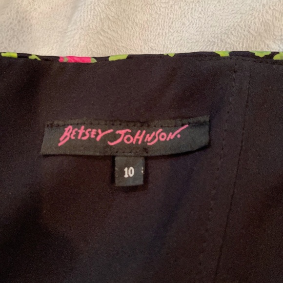 Betsey Johnson Strapless Rose Print Silk Dress - Picture 4 of 4